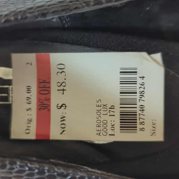 NWT Aerosoles Heel Rest Good Lux Peep Toe Pumps 9.5 Black Faux Snakeskin Pattern - Picture 7 of 16